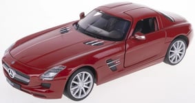 WELLY - Voiture sportive MERCEDES SLG AMG 6.3 de 2010 de couleur bordeau - 1/...