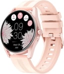 Montre Connect??E Femme Appel Bluetooth Ronde Montre Sport Pour Android Ios Smartwatch Podometre Cardiofr??Quencem??Tre Oxymetre Cycle Menstruel Fond D ??Cran Personnalis?? Suivi Sommeil Rose