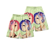 1PCS Swimming Shorts Mens Anime Ram Rem Re：Life In A Different World From Zero 3D Print Funny Hawaiian Beach Trunks Surf Gym With Pockets For Summer Beach Holiday XXS