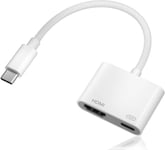 Adaptateur Usb C Vers Hdmi Avec Jack¿Matériaux De Qualité Supérieure¿Convertisseur Av Numérique 4K Pour Tv, Synchronisation Vidéo Et Audio, Compatible Avec Iphone/Ipad/Tv Hd/Projecteur/Moniteur