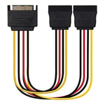 NANOCABLE 10.19.0103 – Câble d'alimentation SATA/M-2 X SATA/F, Mâle-2 x Femelle, Couleur Noir, Rouge et Jaune