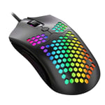 Starnearby Souris Gaming Souris Gamer Filaire M5 7 touches nid d'abeille filaire 12000DPI souris ergonomique de jeu ergonomique réglable