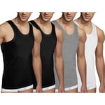 AUYAO Men's Cotton Vests, Tank Tops Sleeveless for Men, Mens Fitted 100% Cotton Vests, Running Muscle Tank Top, Sleeveless Tops Breathable for Men Dry-Fit Workout Multiple Colors and Sizes