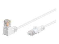 Goobay - Nettverkskabel - Rj-45 (Hann) Til Rj-45 (Hann) - 5 M - Utp - Cat 5E - 90°-Kontakt, Formstøpt, Uten Hindringer - Hvit