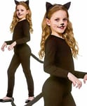 Black Cat Costume Child Animal Halloween Fancy Dress Kids Book Week Outfit Girls