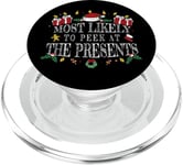 Most Likely to Peek at the Presents for boys girls toddlers PopSockets PopGrip pour MagSafe