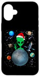 Coque pour iPhone 16 Plus Christmas Alien Santa Peace Hand In Space Santa Hat Xmas