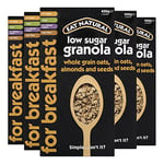 Eat Natural Low Sugar Granola - Whole Grain Oats, Almonds & Seeds Breakfast Granola Cereal - 450g x 5 Pack - High in Fibre and Suitable for Vegans