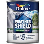 Dulux Weather Shield Quick Dry Satin Paint, 750 ml - Pure Brilliant White