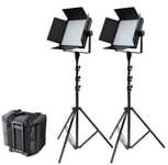 Godox LED1000Bi II Daylight Duo Panel Kit - 2 x valo ja jalusta sekä laukku