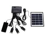 Kit d'éclairage de panneau solaire Kit d'éclairage de générateur solaire multifonction portable pour la pêche en intérieur et en extérieur