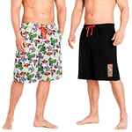 Marvel Short Homme - Shorts et Bermudas Homme en Coton - 2 Pack - Avengers (Noir/Multi, XL)