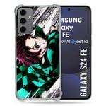 Cokitec Coque Renforcée pour Samsung Galaxy S24 FE Manga Demon Slayer Tanjiro