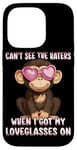 iPhone 14 Pro Can't See The Haters Loveglasses On Monkey Heart Glasses Case