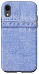 iPhone XR Jean Blue Denim Jeans Fabric Embroidered Style Case