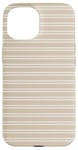 Coque pour iPhone 15 Beige Tan rayé mignon girly esthétique Preppy Stripe