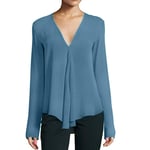 Women'S Shirt Fashion Women Blouses Elegant Top Women'S Blouse Shirts Plus Size Chic Female Tunic Ladies Long Sleeve White Clothing-Kongque_Blue_Blouse_6Xl