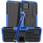 For Samsung Galaxy A22 5G Case Heavy Duty Hard Tough Dual Layer Rugged Shockproof Kickstand Cover compatible With Samsung Galaxy A22 5G Phone Case (Blue)