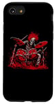 iPhone SE (2020) / 7 / 8 Skeleton Drummer Guy Rock And Roll Band Rock On Drum Kit Case