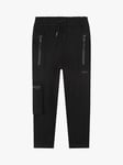 BOSS Kids' Logo Piqué Zip Detail Jogging Trousers, Black