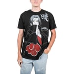 Naruto Shippuden Oversized Itachi med Akatsuki-symbol Svart T-shirt för män L