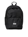 JACK & JONES Sac à Dos à 2 Compartiments, Cartable avec Poche pour Ordinateur Portable, Sac avec Impression Logo JACBACK to School, Couleurs:Noir, Taille:One Size