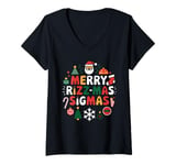 Womens Merry Rizz Mas Sigmas- Gen Alpha Middle School Christmas V-Neck T-Shirt