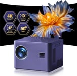 Videoprojecteur 4K [Focus Électrique & 6D/4P Correction Trapèze & Zoom] Supporté, 5G Wifi Bi-Canal Bluetooth 20000L Natif 1080P Projecteur, Mini Retroprojecteur Led Compatible Hdmi Usb Av