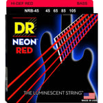 DR Strings NRB-45 Hi-Def Neon Red bassträngar, 045-105