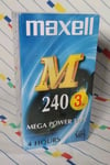 Maxell E240 4 Hour VHS Video Cassette Tapes X 3 NEW/SEALED