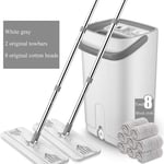 Flat Mop And Buckets Set Wash And Dry Mopping System With Bucket, Stainless Steel Pole And Extra Washable Mop Refill Pads Mop And Bucket Set For household cleaning