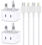 iPhone Fast Charger,2 Pack iPhone Fast Charger Cable and Plug 20W Quick Charge for Apple iPhone 14 13 12 11 Pro Max XS Max XS XR X SE 8 Plus,New Rapid USB C to Lightning Charging Lead and Dual C Plug