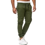 Herr Dragsko Cargo Combat Byxor Casual Sport Slim Fit Multipockets Jogging Cuffed Byxor Army Green M