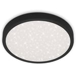 BRILONER - Plafonnier LED avec ciel étoilé, couleur de lumière blanc neutre, cadre en métal, lampe LED, plafonnier LED, lampe de salon, lampe de chambre à coucher, 38x5 cm, noir
