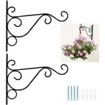 Shmshng - 2pcs Suspension Mural Plante Crochets Support Crochet Pot De Fleur Suspendus Mural Pour Décoration Jardin Balcon Lanterne Portail Noir