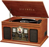 Classic Chaîne Stéréo 6-In-1 Platine Vinyle Bluetooth - Acajou