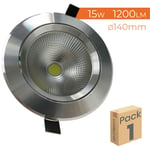 Led Atomant Sl - Downlight led Circulaire Inox 15W 1200LM Coupe 110mm 6500K Blanc Froid 6500K - Lot de 1 u.