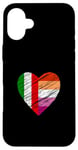 Coque pour iPhone 16 Plus Drapeau LGBTQ Italie Lesbienne Pride Cœur Amour LGBTQIA