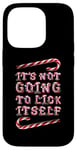 Coque pour iPhone 14 Pro It's Not Going To Lick Itself. Bâton de sucre d'orge amusant pour Noël