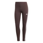 adidas Women's Essentials 3-Stripes High-Waisted Single Jersey Leggings, Shadow Brown, L