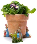 Potty Feet Beatrix Potter Lot de 3 Figurines Peter Rabbit et Mrs Rabbit pour Pot de Fleurs – Support de Pot – Ornements décoratifs Faits à la Main