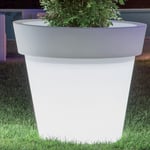 POT DE FLEURS RESINE AVEC LED RGB AVEC BATTERIE DIAMÈTRE 80 ARBRE JARDIN DEHORS