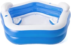 Bestway Family Paddling Pool Inflatable Swimming Pool with Built-in Seats, Fun