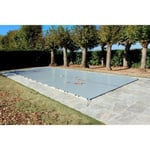 Bâche Hivernage 550 g/m² Gris Clair 9,70 x 4,70 m pour Piscine Maximum 9 x 4 m avec Grille d'Evacuation - Direct Usine France