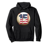 Number #15 Baseball Lover 15 Number with American Flag USA Pullover Hoodie