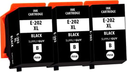 3 Cartouches d'encre Compatible avec Epson 202XL Noir pour XP6000 XP6005 XP6100 XP6105