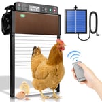 Komsepor Poulailler Automatique avec écran LCD ajouté – Ouverture et Fermeture de la Porte en Aluminium à énergie Solaire avec capteur de lumière, télécommande