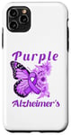 Coque pour iPhone 11 Pro Max Je porte du violet pour sensibiliser ma mère à la maladie d'Alzheimer