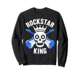 Rockstar King Skull Crown Crossed Guitars Sweatshirt