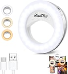 Selfie Ring Light Téléphone[Nouveau], Anneau Lumineux Portable Avec Clip, Rechargeable, 40 Led, 3 Modes D'Éclairage, Dimmable Ringlight, Ringlight Pour Téléphone, Tiktok, Youtube, [VID064585]